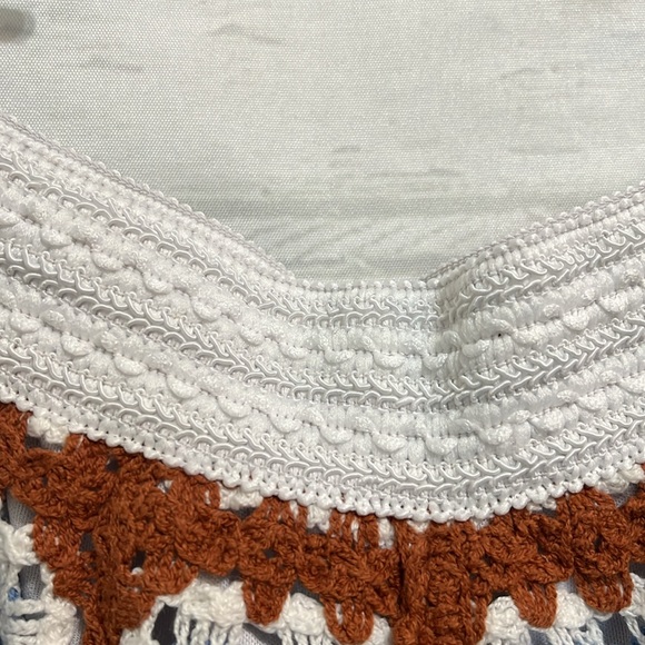 Ultra Pink Cottagecore Granny Square Crochet Shorts Brown Blue White Size XL - Picture 5 of 13